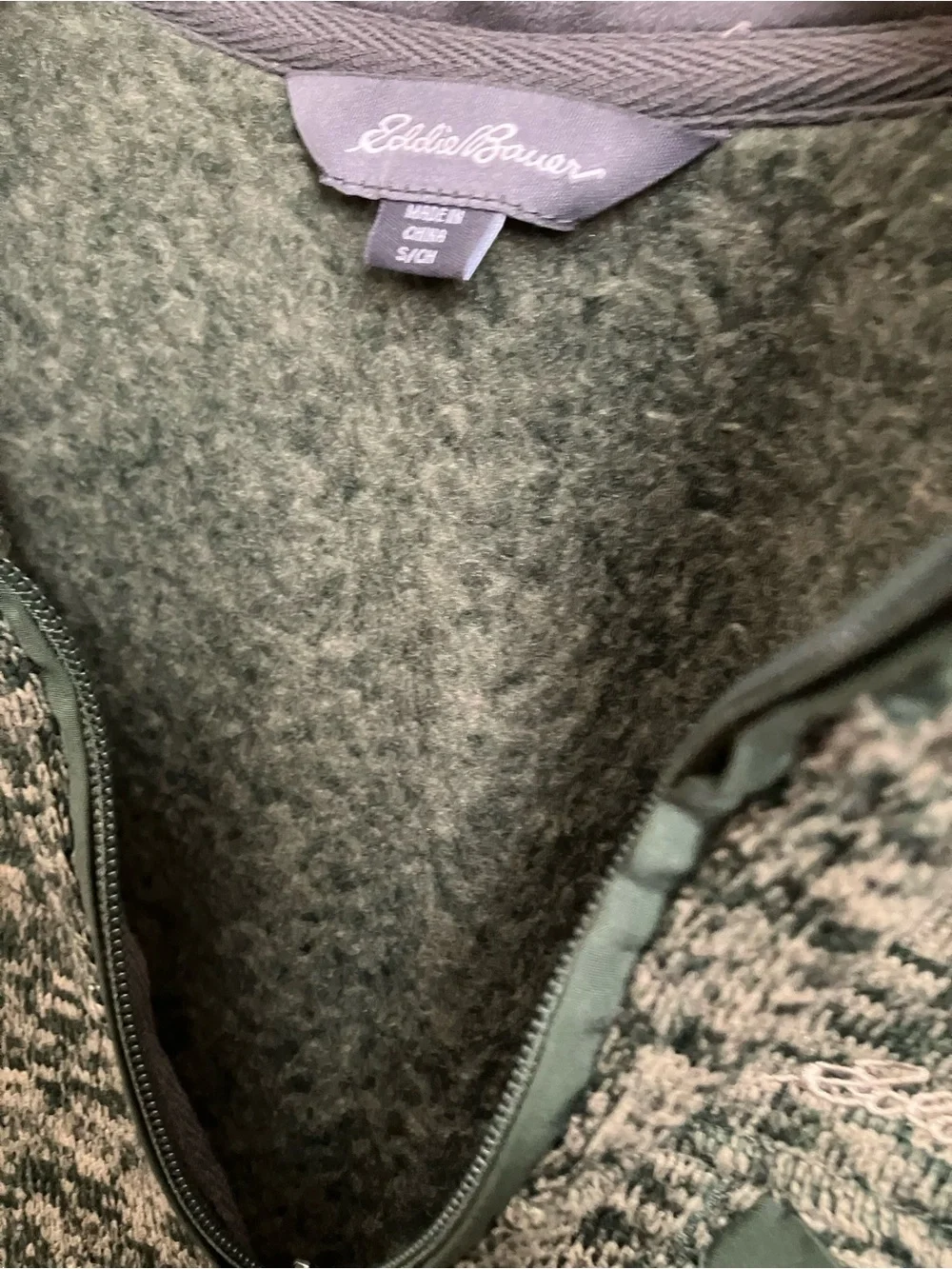 Eddie Bauer Green Marled Half-Zip Pullover